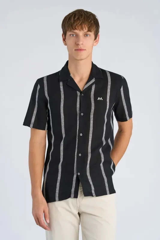 Structure Stripe Shirt - Black