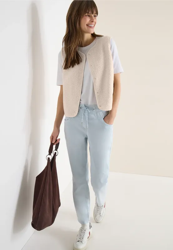 Väst Curly Fake Wool - Teddy Vanilla White           