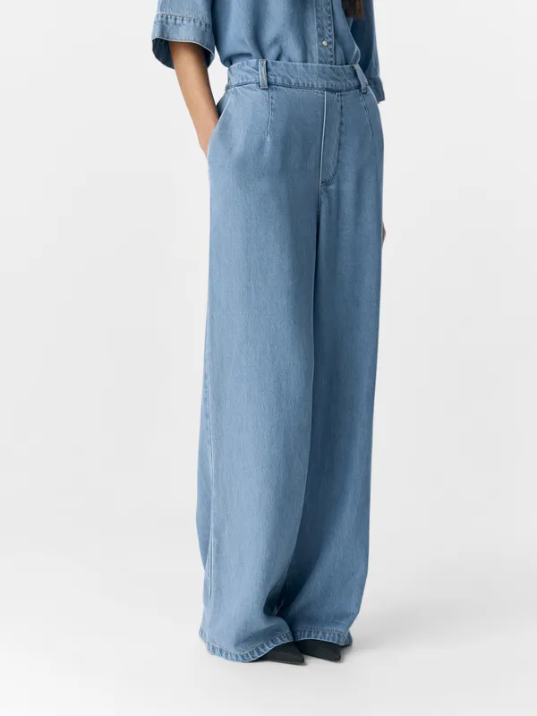 Byxa Frame Lisa Wide Pant - Light Blue Denim