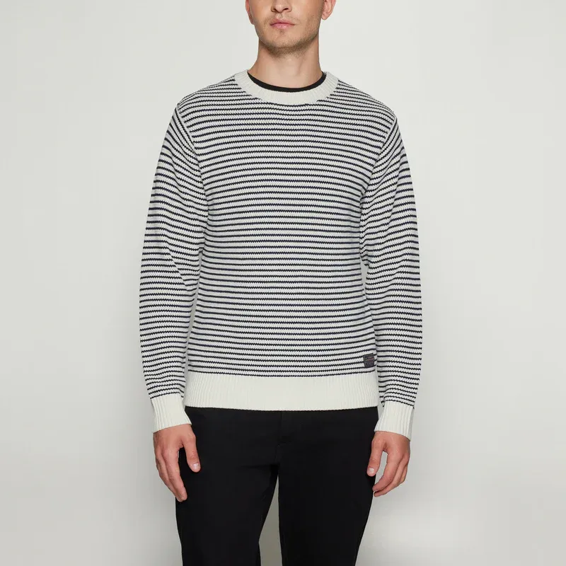 Colin Striped Knit - Egret Dust