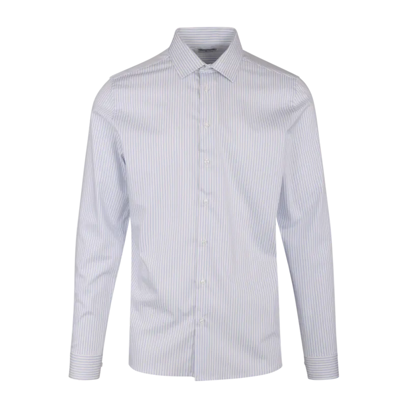 Obazi Shirt LS - Lt Blue Stripe