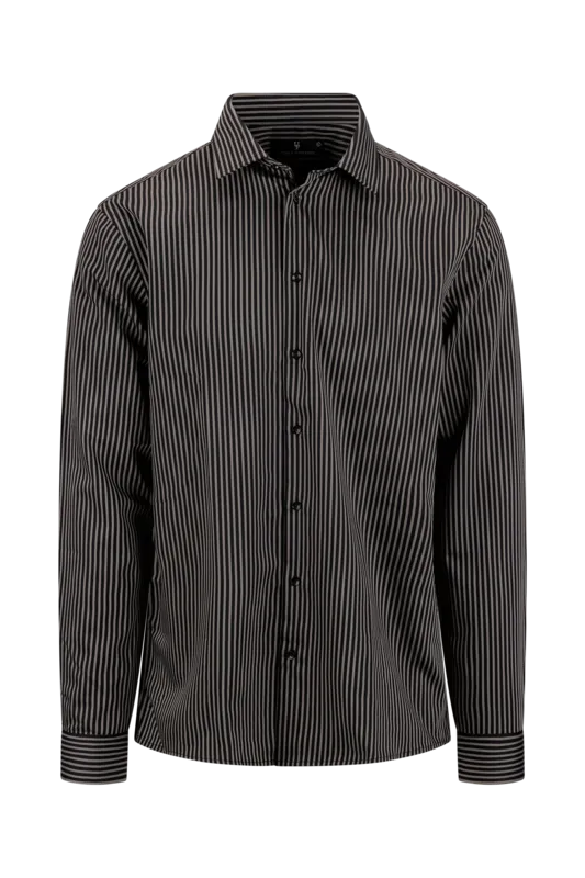 Obazi Shirt LS - Black/Silver Mink