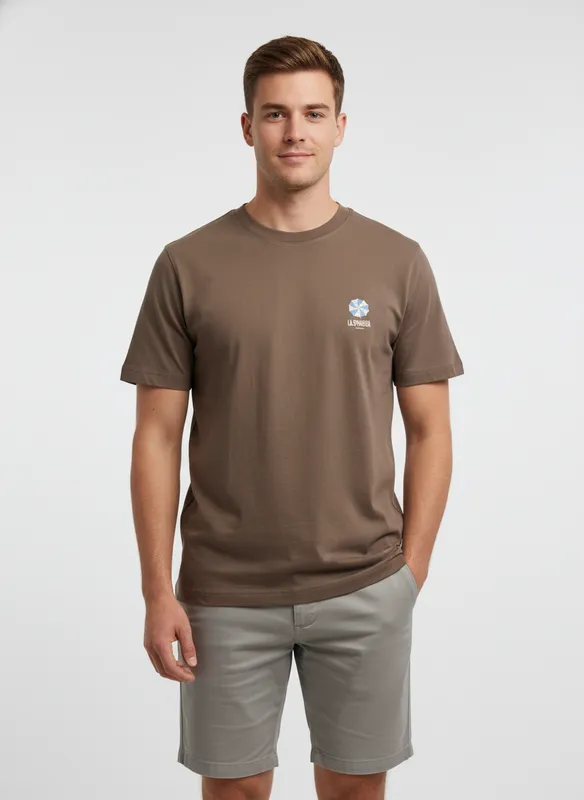 Slhmax Graphic Ss O-Neck T-Shirt - Chocolate Chip