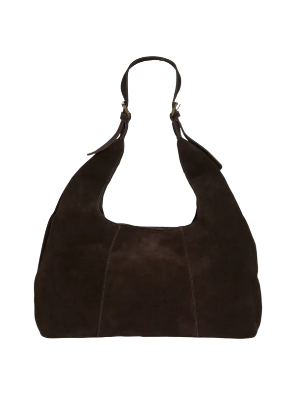 Vivania Suede Tote Bag - Chocolate Brown