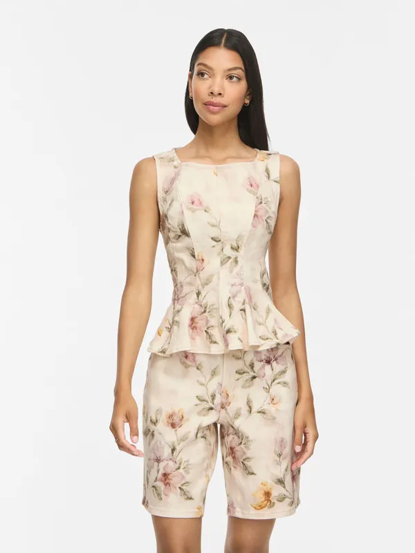 Chia Peplum Top - Birch