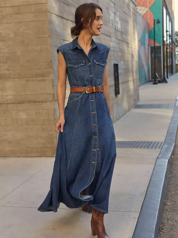 Maxi Western Dress - Dark Magic