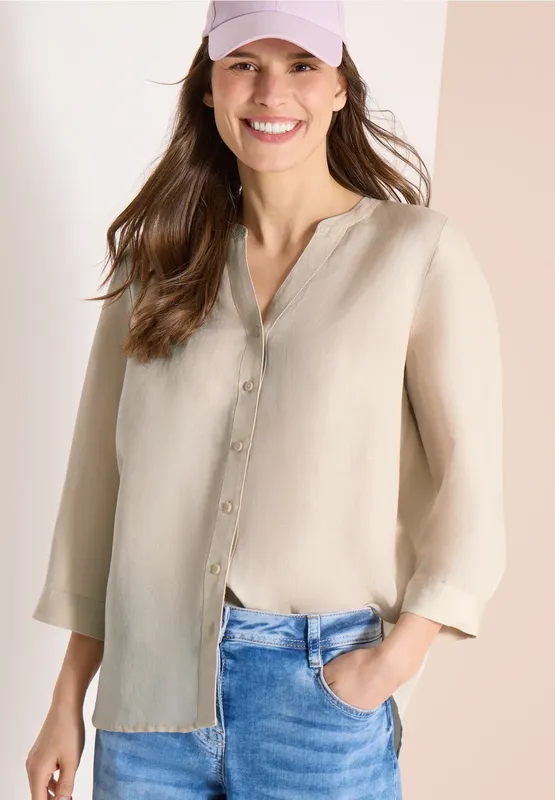 Linen Blouse - Macadamia Beige               