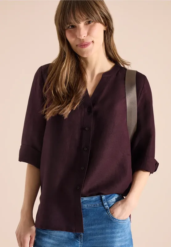 Linen Blouse - Rich Burgundy                 