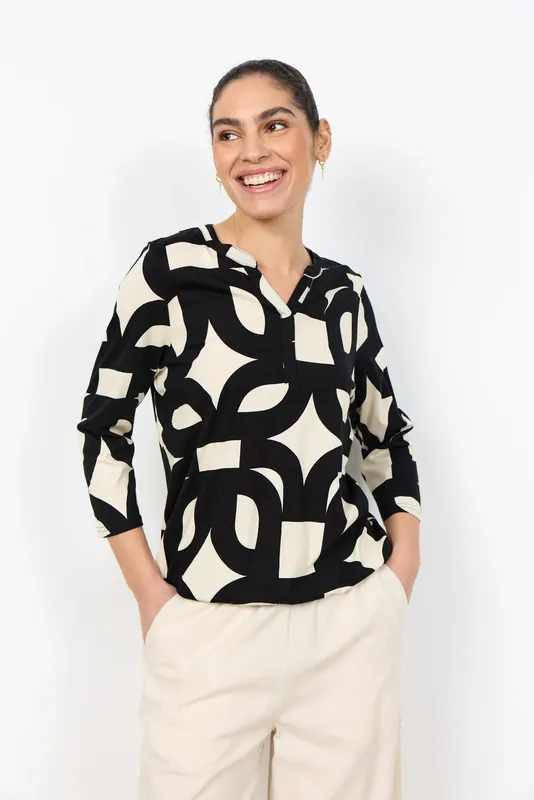 Sc-felicity Blouse - Black Combi
