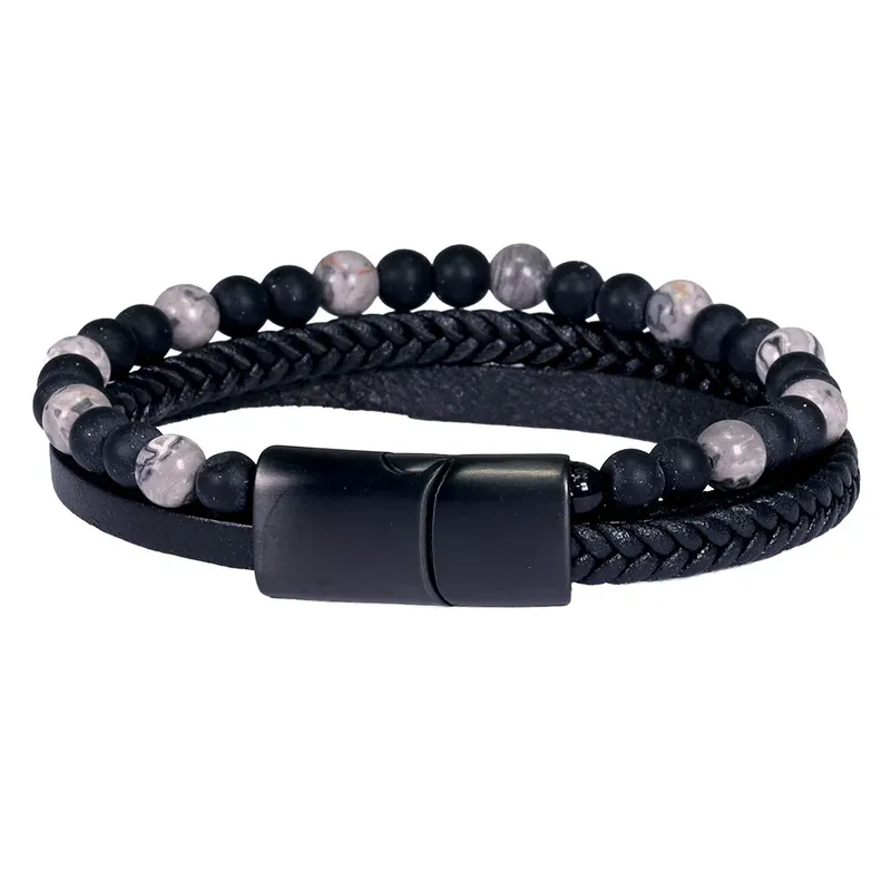 Läderarmband Tidan - Grey