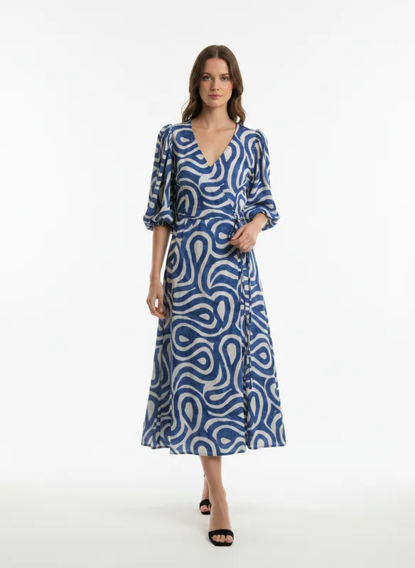 Ventia-v.DR4 Dress  - Blue Ethnic