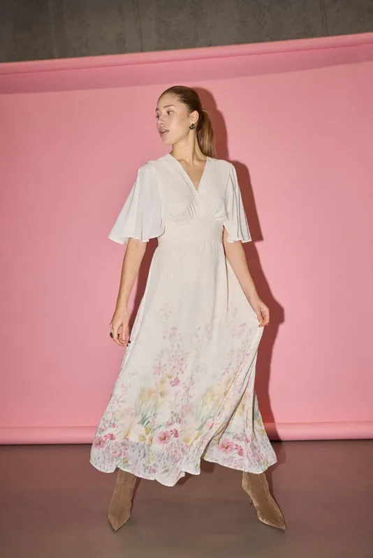 Gisela Dress - Cream/Flower
