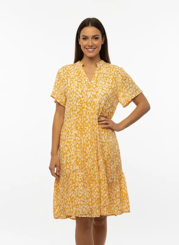 Edasz Dress - Golden Apricot Leopard