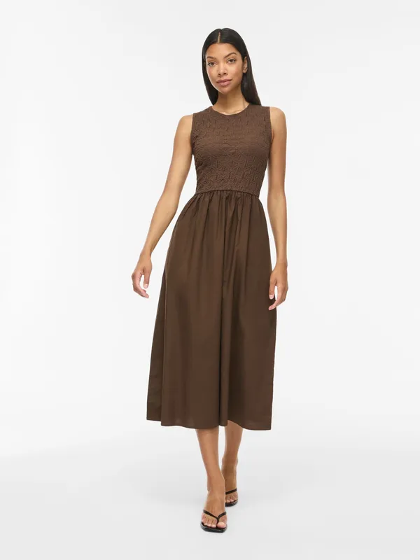 Carla O-neck Midi Dress - Slate Black