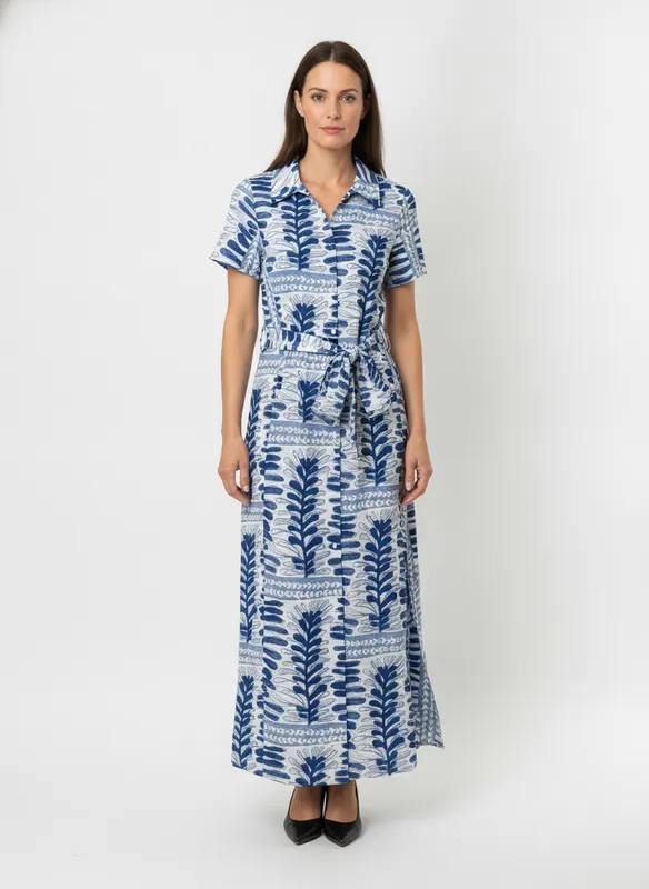 Berra Shirt Dress - Azure Blue