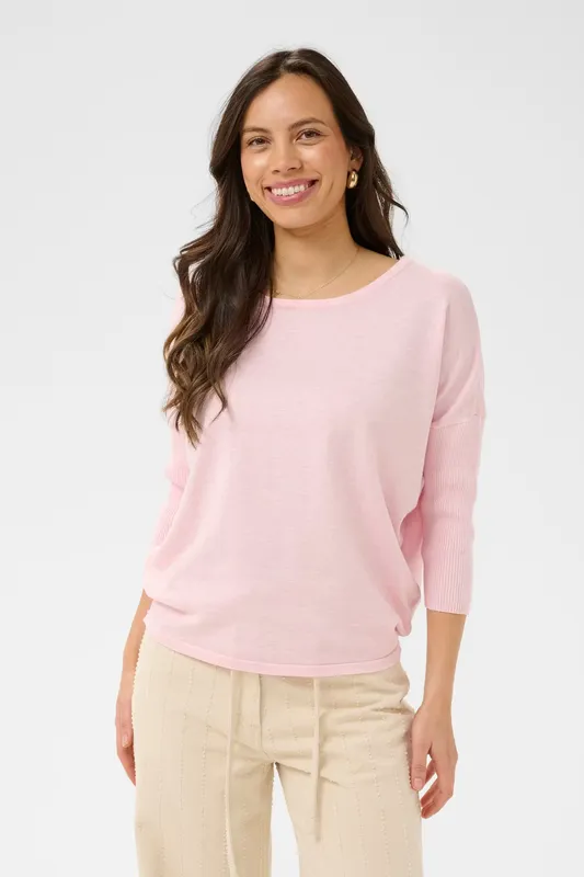 Mila R-Neck Pullover - Ballerina Melange