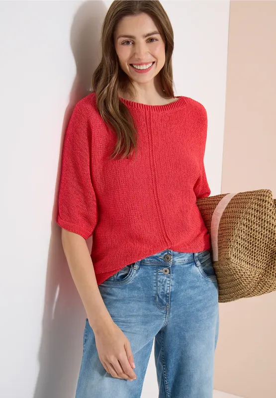 Tapeyarn Dolman Top - Coral                         