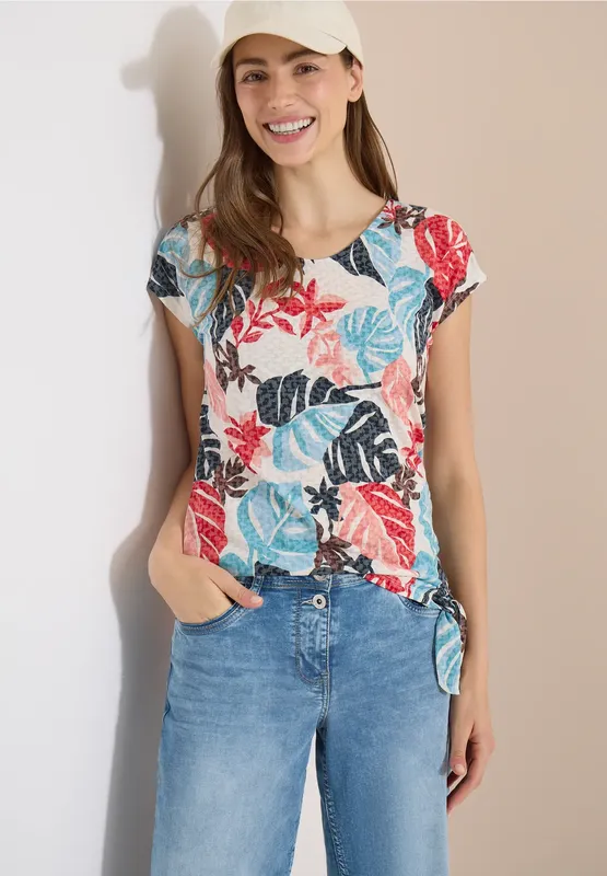Aop Burn Out Shirt - Light Alabaster White         