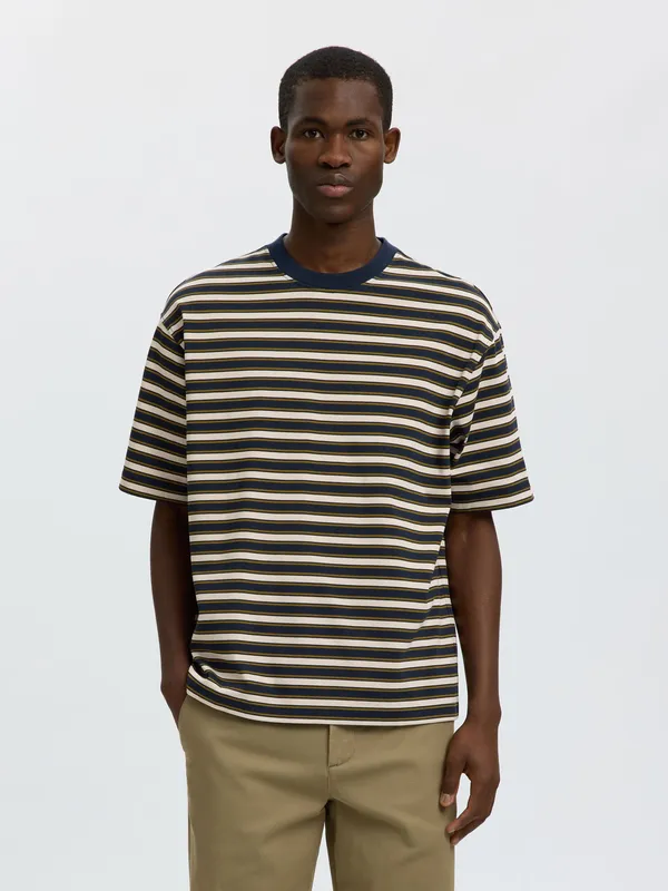 AVSLAPPNAD PASSFORM T-SHIRT - Sky Captain Oatmeal/Fir Green