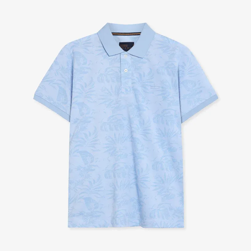 Raven Aop Jaquard Polo - Blue Wind