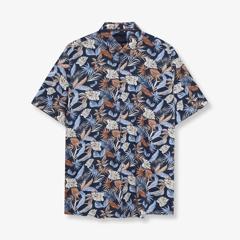 Tycho Flower Shirt - Blue Captain