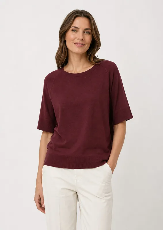 Sc-Dollie Sweater  - Oxblood Red Mel