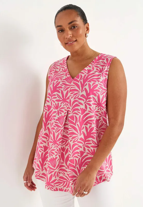 Etna Top - Cerise/Patterned