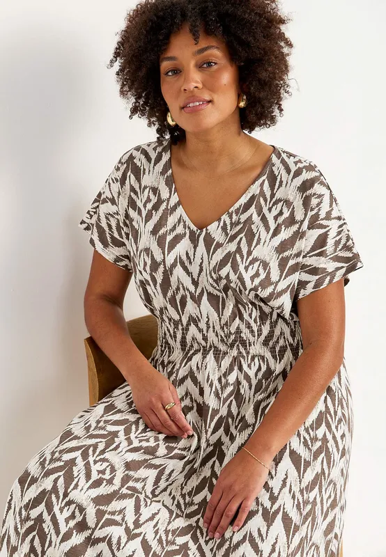 Katarina Dress - Brown/Patterned
