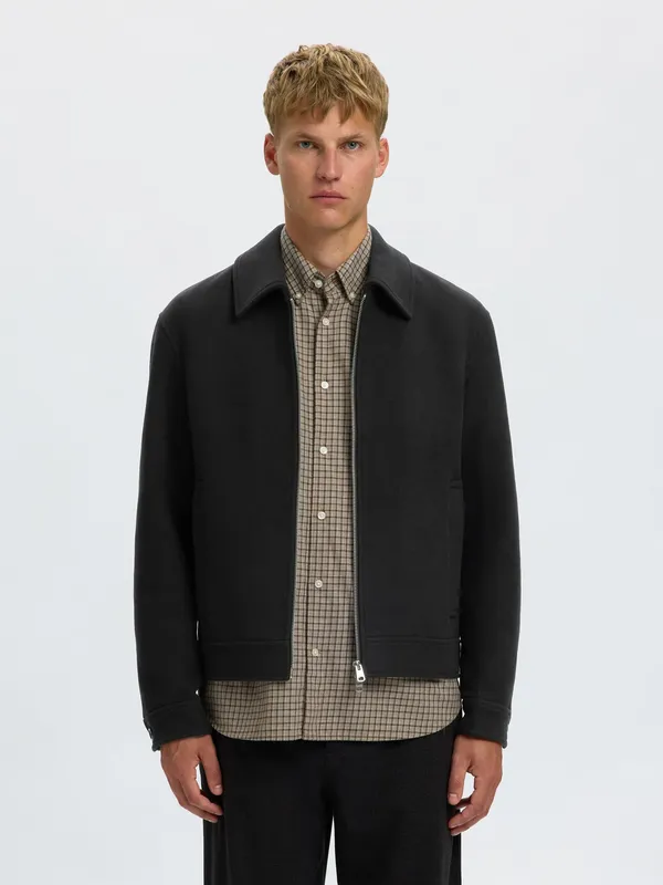 Philip Wool Blend Jacket - Black