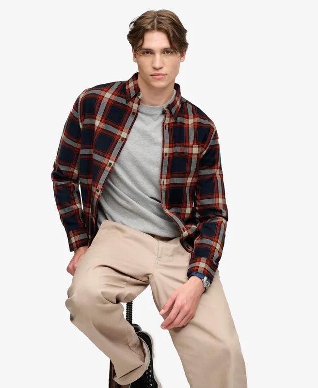 Cotton Lumberiack shirt - Worker Check Navy