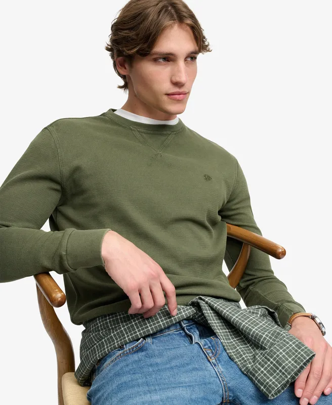Classic Heavy Texture Sweater - Beetle Green