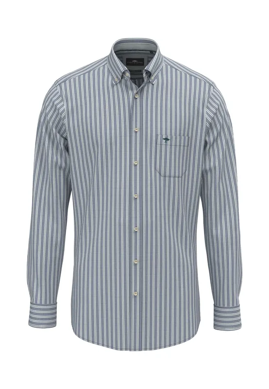 Poplin Stripes Shirt - Teal