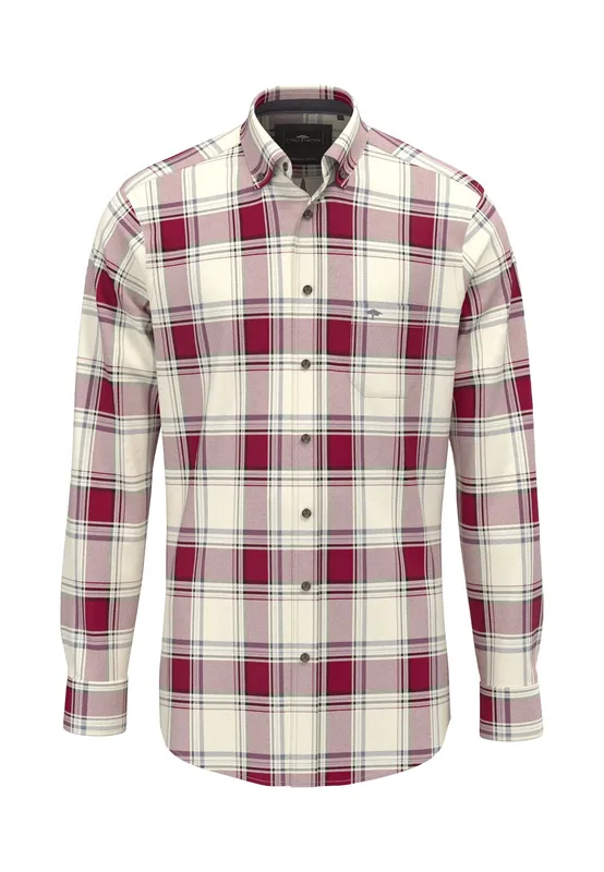 Herringbone Check Shirt - Brick