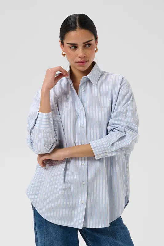 Aster Shirt - Blue Fog Chalk Black Stripe