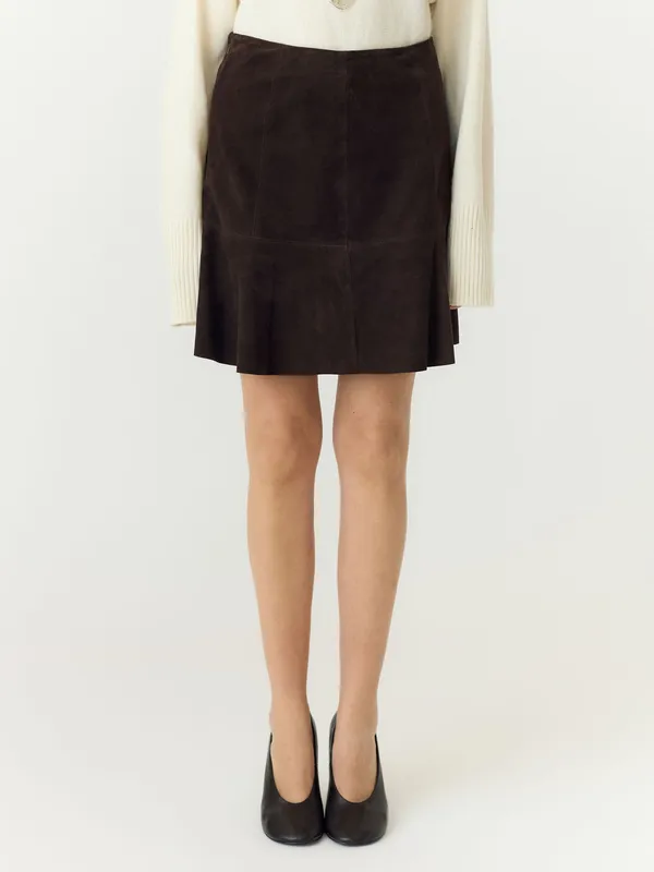 Colly Suede Skirt - Coffee Bean
