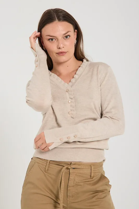 Katie Pullover - Moonbeam Melange