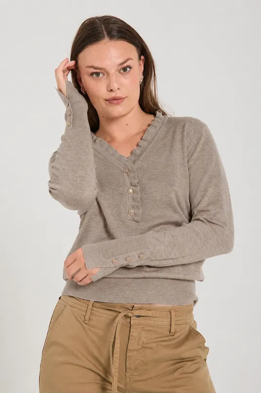 Katie Pullover - Morel Melange