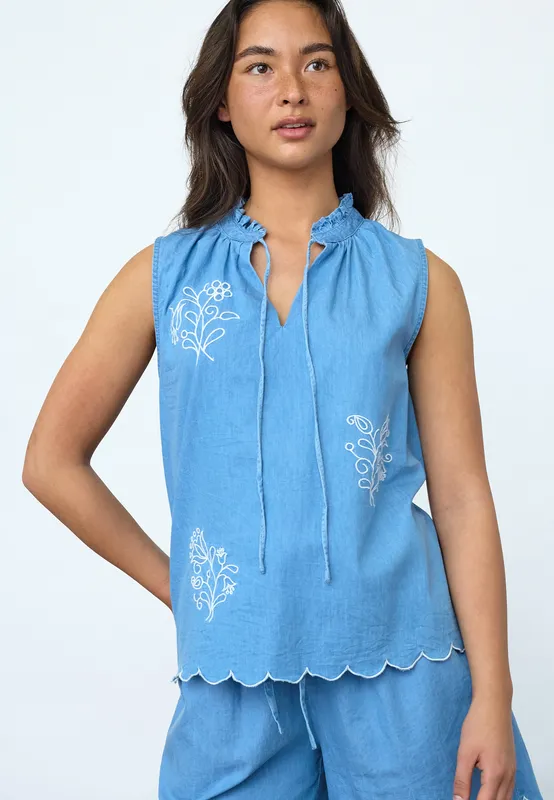 ILEA Top - Lt Blue Denim