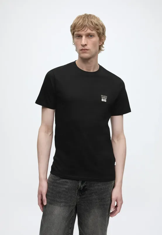 Embroidery Oversized T-shirt - Black Night