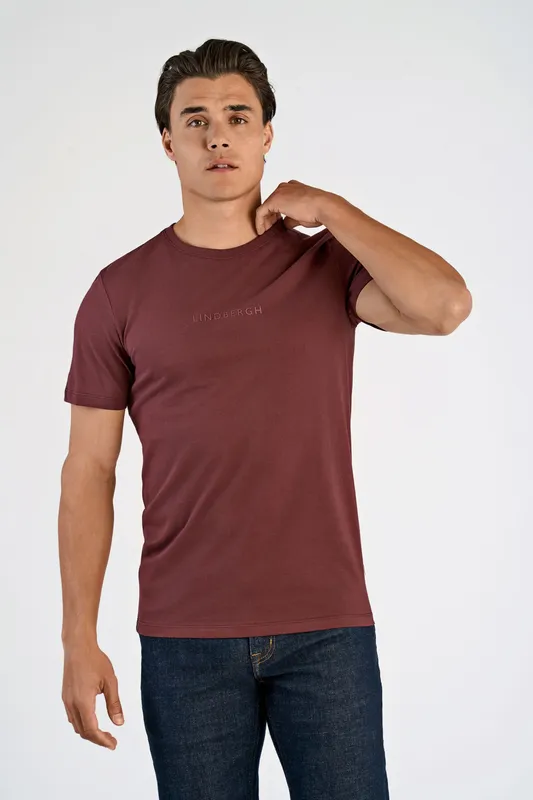 Lindbergh Print Tee  - Burgundy