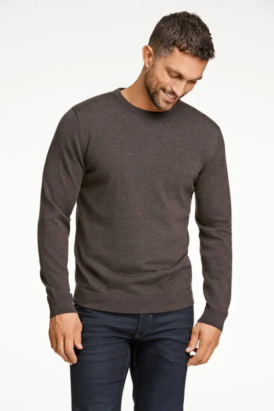 Knitted Sweater - Dk Brown Mel