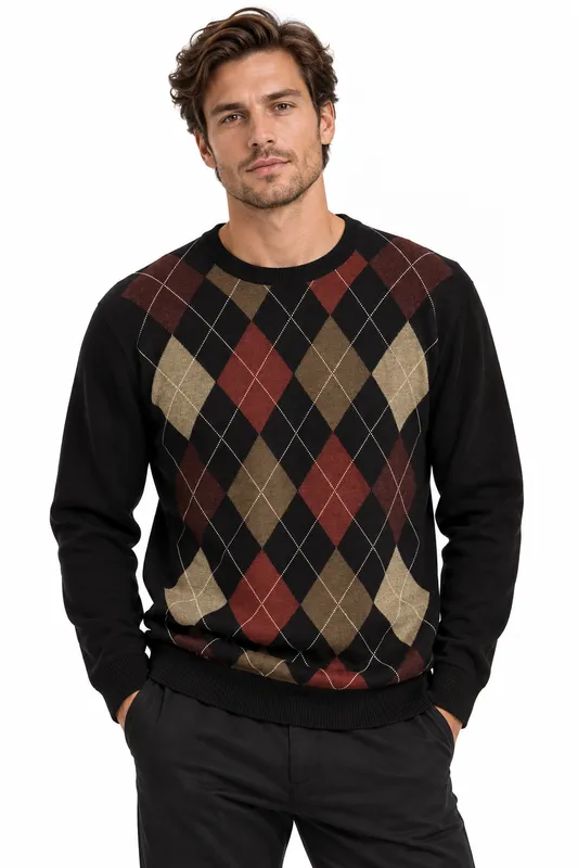 Argyle Knit - Black