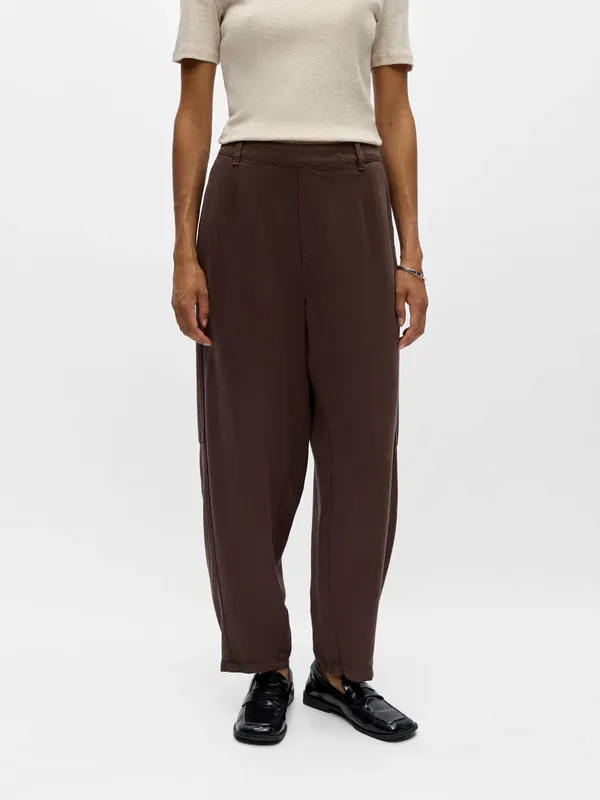 Frame Ankle Barrel Pants - Seal Brown