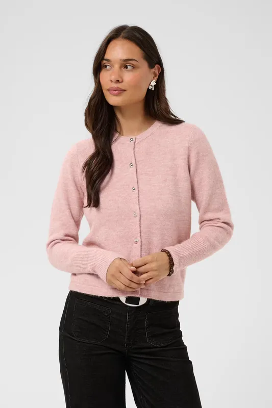 Niel Knit Cardigan - Pale Mauve Melange