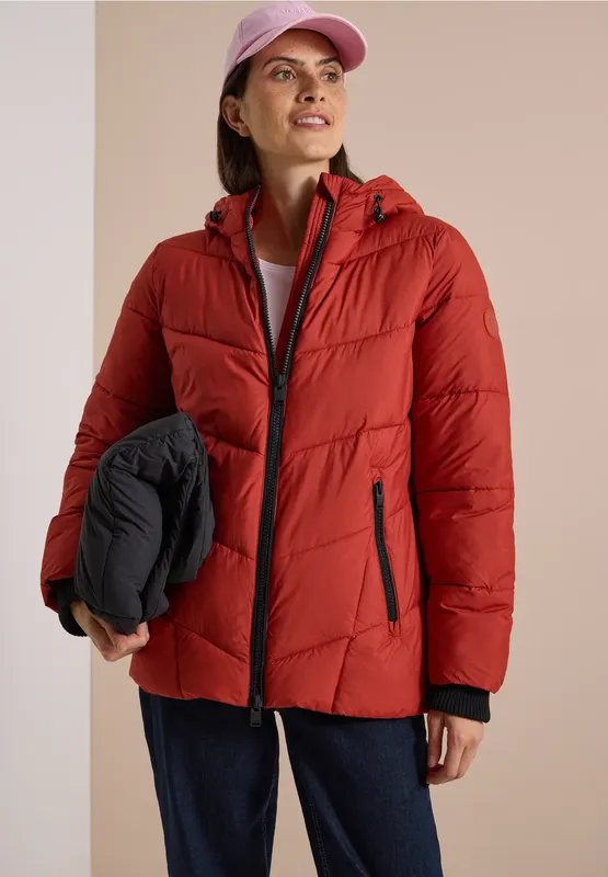 Midi Puffer Jacket - Light Russet Red              