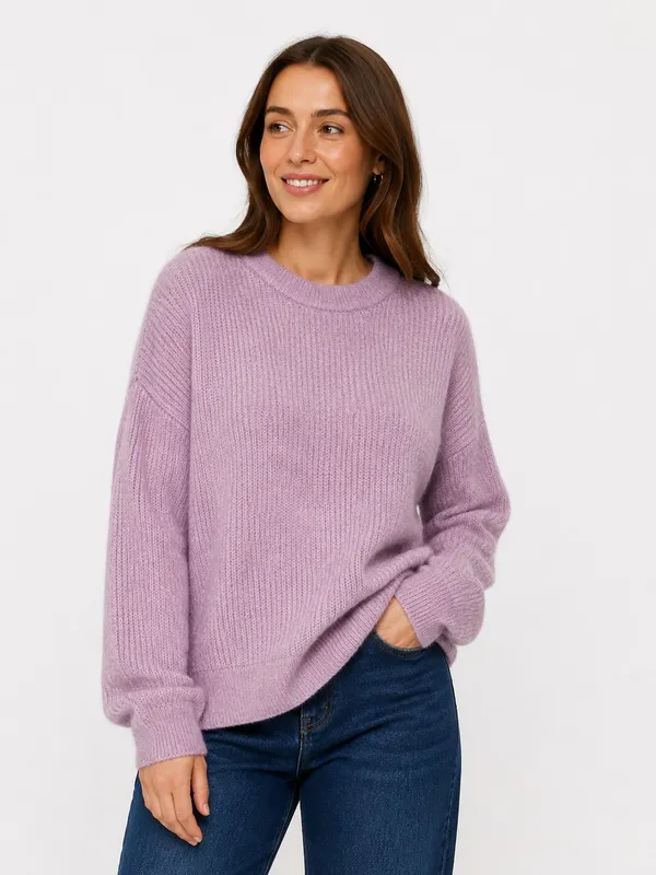 Wlulu Knit Relaxed O-Neck - Winsome Orchid Melange