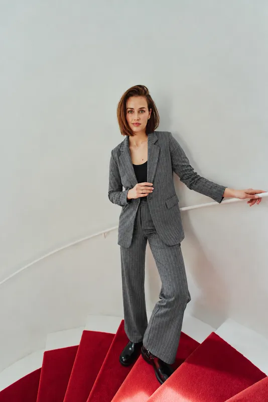 Lanni Jacket - Dark Grey Mel W Star Off-white