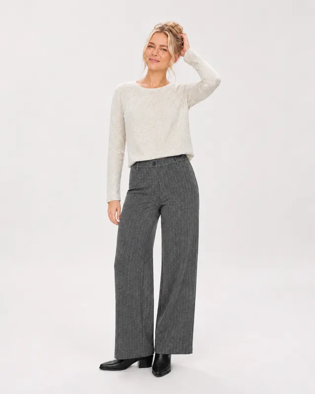 Lanni Pants - Dark Grey Mel W Star Off-white