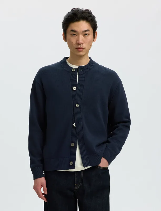 Braun Knit O-Neck Cardigan  - Sky Captain