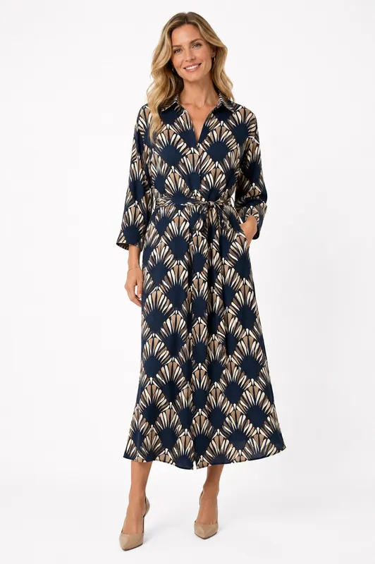 Sc-Halin Dress - Navy Combi
